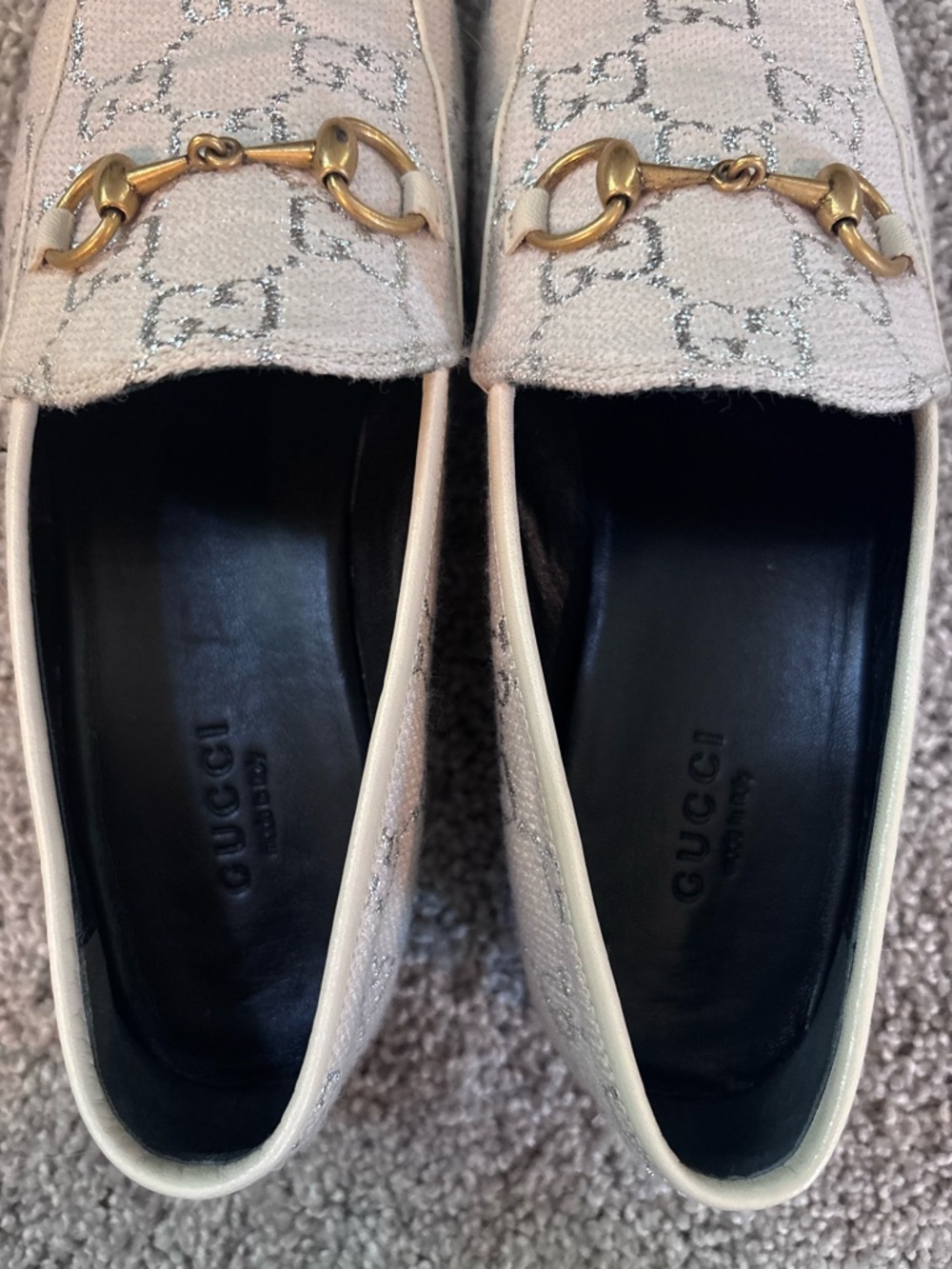 Gucci Jordaan Metallic Horsebit Loafers - Picture 2 of 3